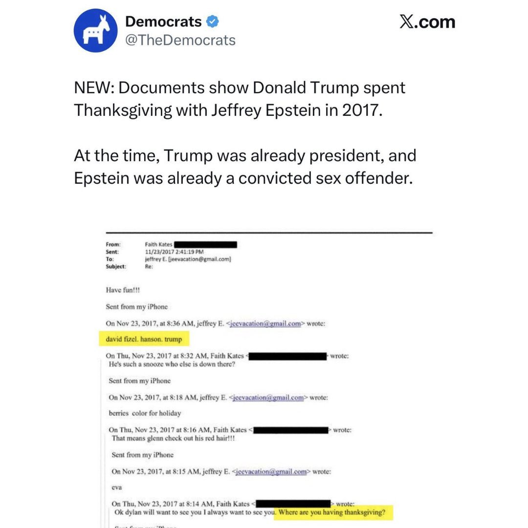 SUE THEIR PANTS OFF!!!! 🤬🤬🤬The Democratic Party DELETES accusation President Trump "spent Thanksgiving with Jeffrey Epstein in 2017."

This is DEFAMATION and they should be sued into oblivion!