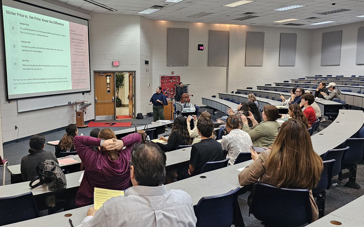 Thank you to Mrs. Escamilla, Executive Director of Stars Scholarship, for presenting valuable information about college financial options to our families.