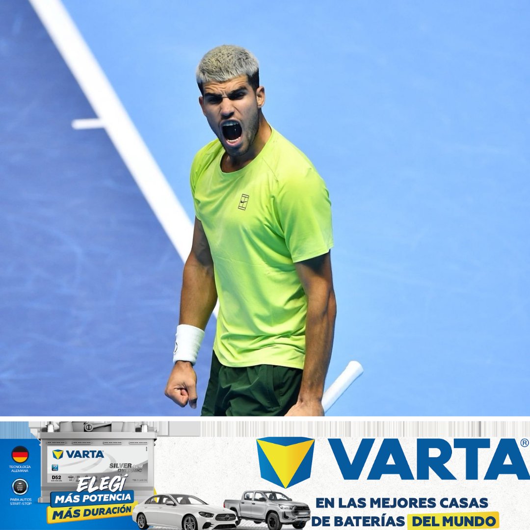 BrunoPont's tweet image. Carlos Alcaraz derrotó a Mussetti por 6-4 y 6-1, con esto se metió a las semifinales del #ATPMasters.

El español se aseguró cerrar la temporada en lo más alto del ranking mundial. 

95.5 FM @rockandpop955
1020 AM @nanduti 
96.1 FM CDE 660 AM CDE Itapirú.
#LaGranJugada