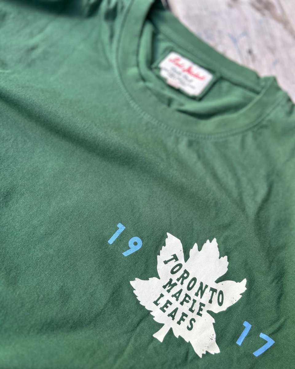 After Conn Smythe bought the St. Pats in '27, the club rebranded to "Maple Leafs" &amp; briefly continued wearing green before donning the blue &amp; white the next season. Pay tribute to that brief, yet foundational moment in TO hockey history w/ our limited-edition shirt! #LeafsForever