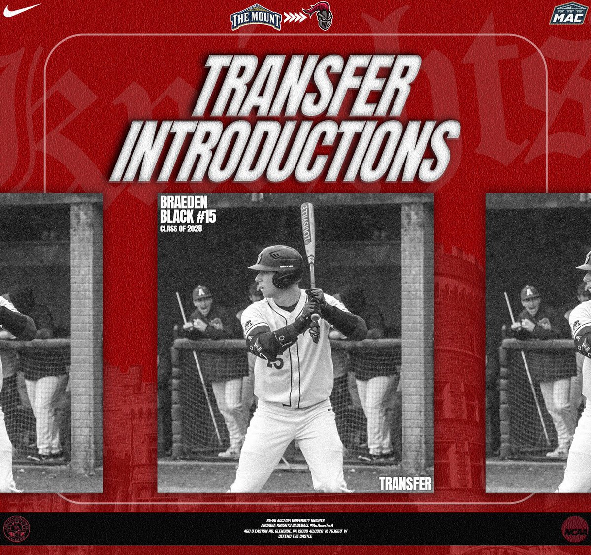 Our next transfer introduction is Braeden Black!

Braeden is a Sophomore student this year out of Warrington, PA. He is transferring to Arcadia from Mount St. Mary’s University. This past summer he played with the Quakertown Blazers. Braeden will be wearing number 15 while