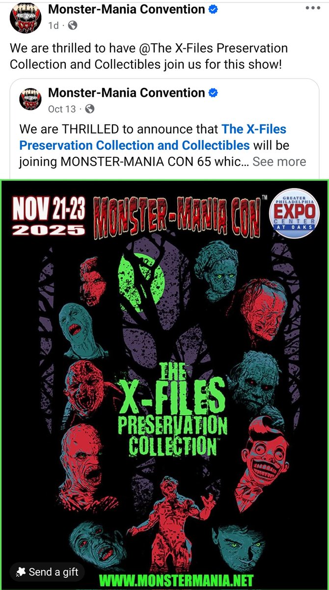We are looking forward to this @MonsterManiaCon @PromoteHorror #XFiles