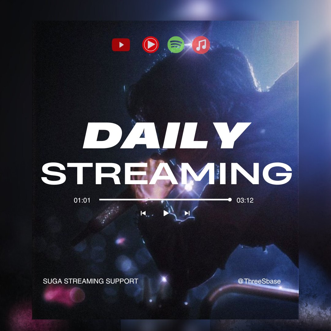 ThreeSbase's tweet image. #3S_Streaming | 141125

Semangat beraktivitas 💜💞

Spotify 🔗 open.spotify.com/playlist/61o5T…
Apple Music 🔗 music.apple.com/id/playlist/da…
YouTube 🔗 youtube.com/playlist?list=… 
YouTube Music 🔗 music.youtube.com/playlist?list=…

#SUGA #AgustD #슈가 @BTS_twt