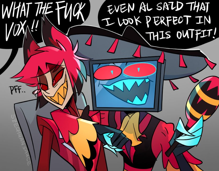 probably why he insisted seeing Carmila in this uniform
#HazbinHotel #Staticradio