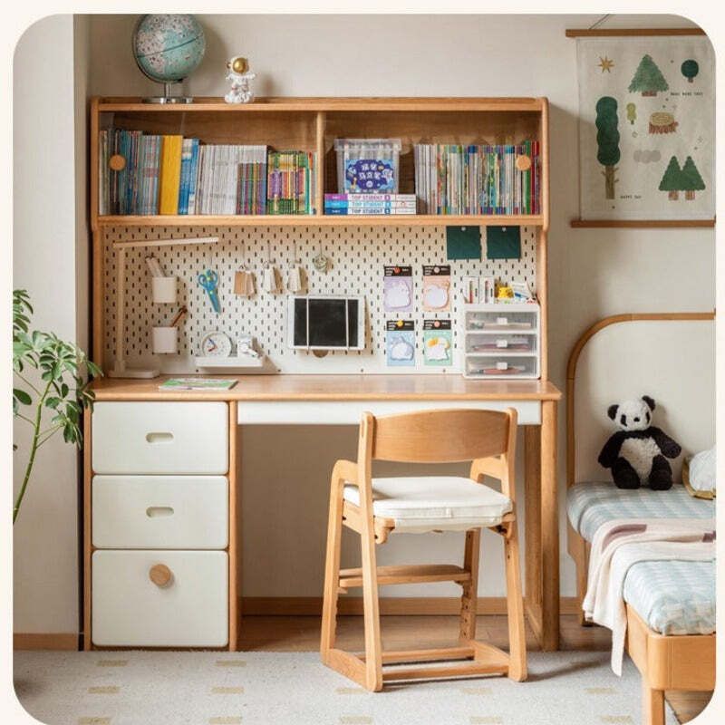 ff49747809's tweet image. Struggling to keep your child&apos;s study area tidy? Clutter distracts &amp;amp; delays learning. Our Oak Solid Wood Modern Children&apos;s Study Table offers a stylish, functional solution 🌟 #LearningInStyle #SpaceSaver. Transform your kid’s study space today!