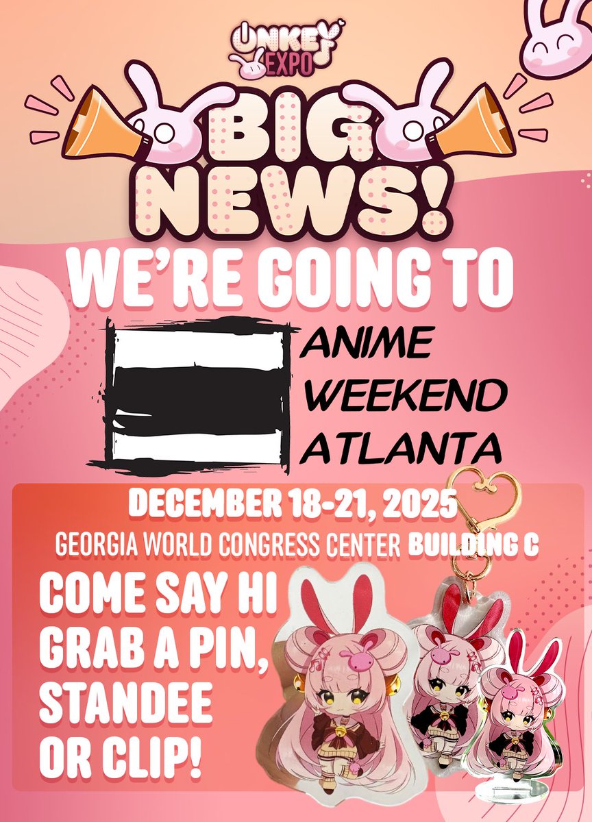 OnKeyExpo's tweet image. Exciting update!! The Onkey team is heading to Anime Weekend Antlanta! If you’re going then please feel free to say hi at our table!