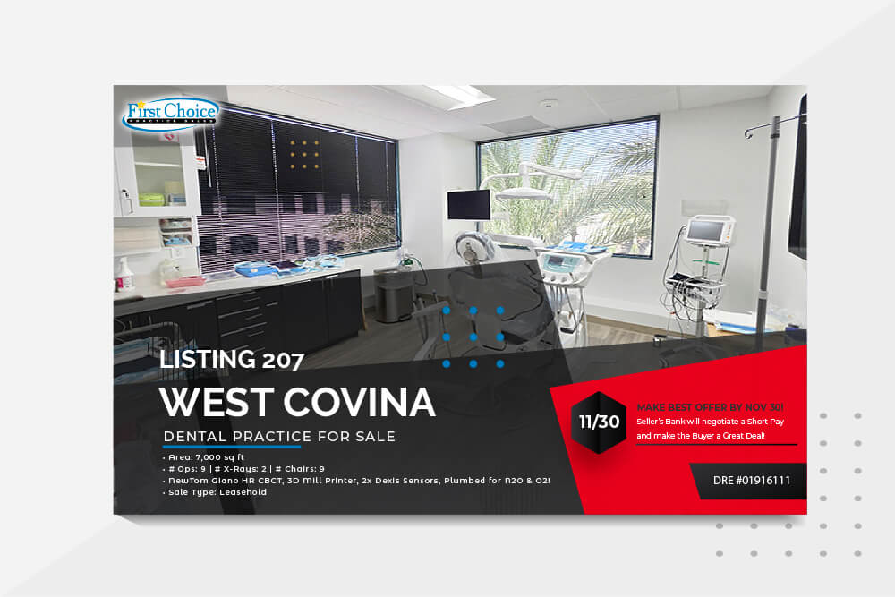 FirstChoicePS's tweet image. 🚨 West Covina Dental Practice – Best Offers Due Nov 30 🚨

Rare short sale opportunity in West Covina!

📍 7,000 sq ft modern office
💺 9 operatories + 2 X‑rays + 9 chairs
🖥️ NewTom GiANO HR CBCT, 3D Mill Printer, Dexis Sensors
🏥 3 surgical suites plumbed for N₂O &amp;amp; O₂
💵…