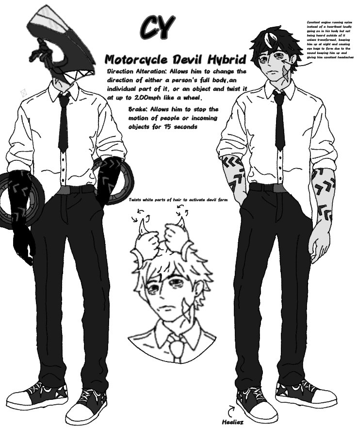 My Chainsaw Man Oc Cy! Colored version in comments.