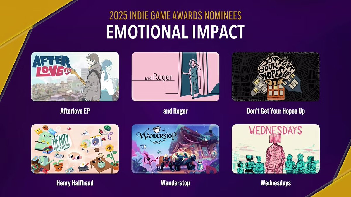 tearyhand's tweet image. #andRoger has been nominated for both Emotional Impact and Game of the Year at The Indie Game Award 2025!