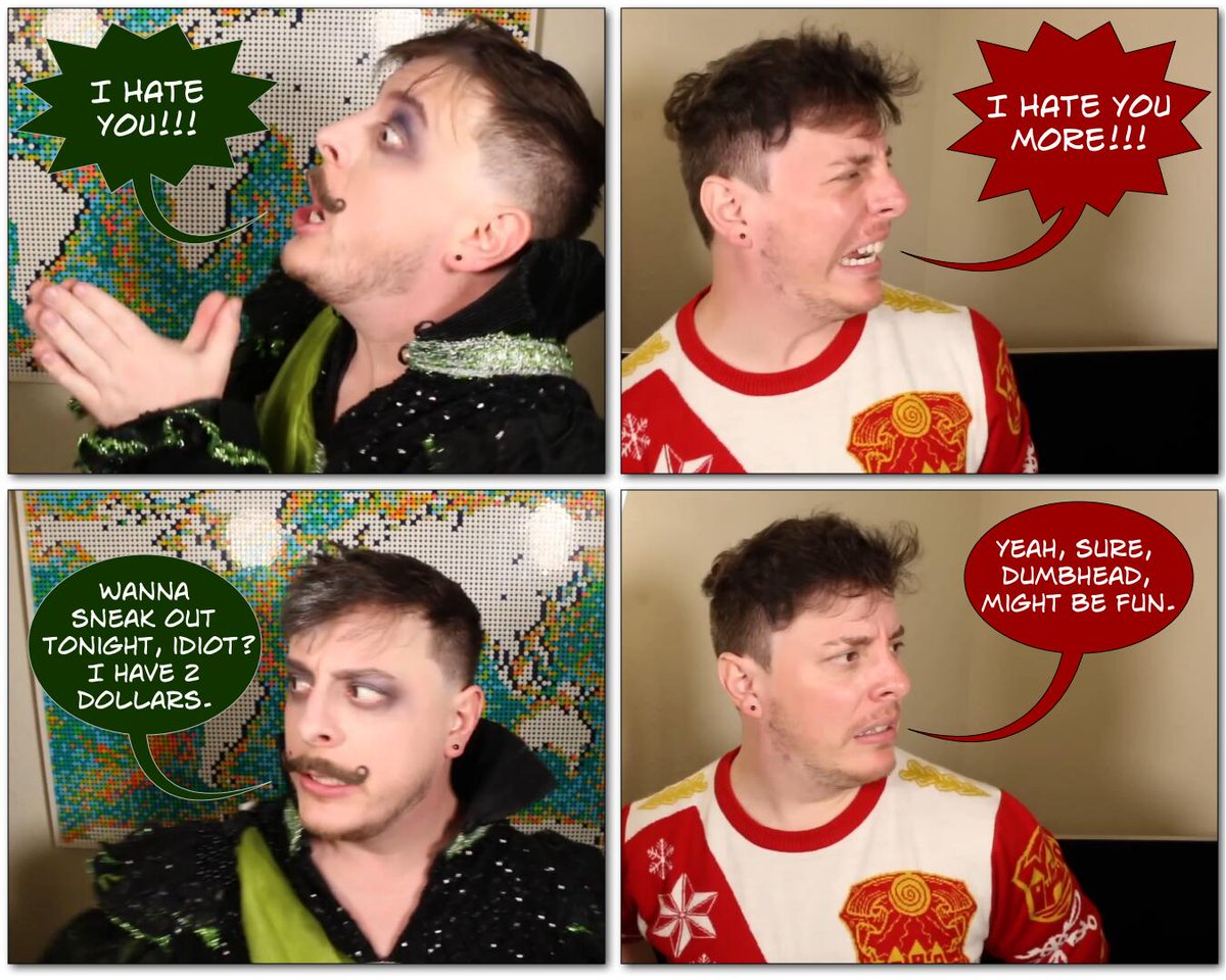 manbemel's tweet image. I Hate You. Adapted from an incorrect quote by @/dikdikpronouncedxylophone on Tumblr.
#thomassanders #sanderssides #sanderssidesincorrectquote #sanderssidesphotocomic #remussanders #romansanders #creativitwins