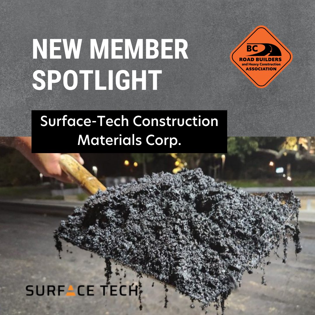 New Member Spotlight 🔎

Welcome, <a href="/SurfaceTech_LLC/">Surface Tech</a>, to the BCRB! Innovators in asphalt and pavement technology, they deliver solutions that fight cracking, rutting, and early failures while building stronger, safer, and greener roads.

Learn more at surface-tech.ca