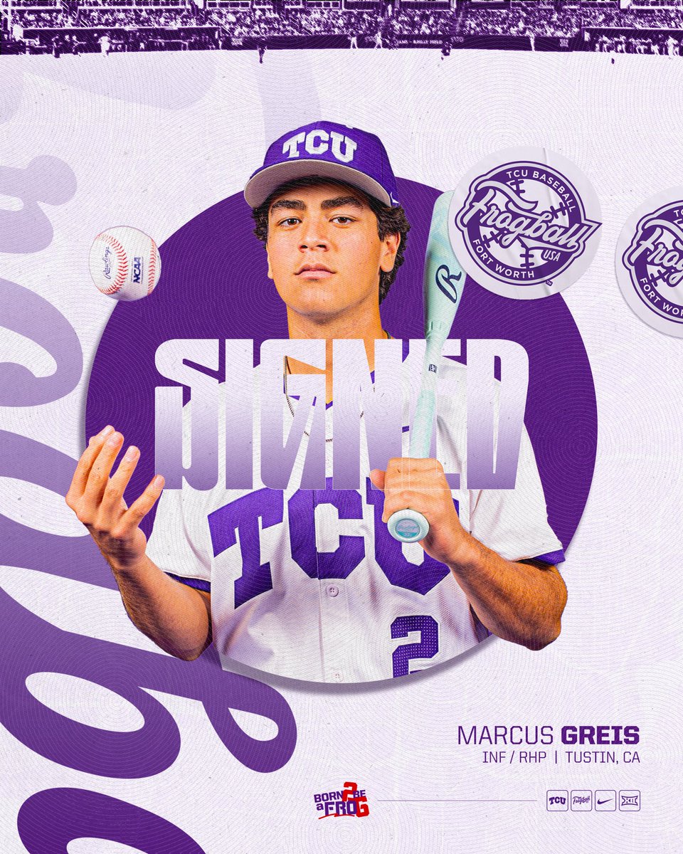 TCU_Baseball's tweet image. officially official ✍️

Welcome to #FrogballUSA, @GreisMarcus! 

#GoFrogs | #Born2BeAFro6