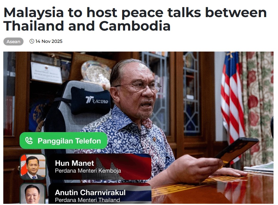 thepchaiyong's tweet image. อันวาร์โทรหาทั้งอนุทินและฮุน มาเนต พร้อมให้มาเลเซียเป็นเวทีพูดคุยเพื่อลดระดับการเผชิญหน้า