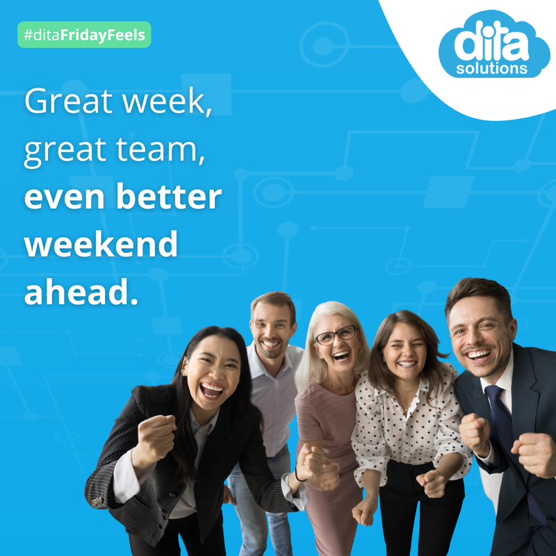 ditaSolutions's tweet image. The week is wrapped, and the team crushed it! 

Time to kick back, relax, and let the weekend vibes take over.

Make your next Monday easier with dita Solutions: ditasolutions.com

#ditaFridayFeels #ProgressMatters #WorkWins #SmartWork #ditaSolutions