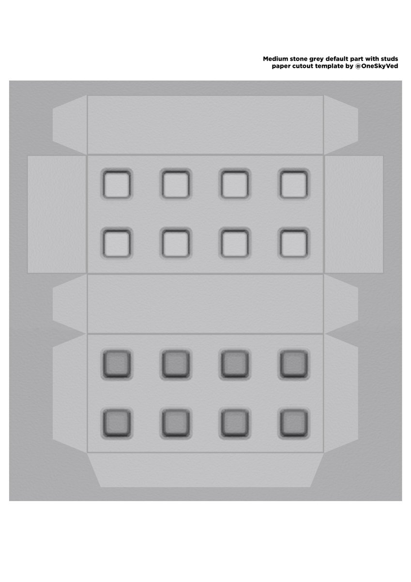 OneSkyVed's tweet image. recently my post about f3x paper edition got popular again, so i present to you: Medium stone grey default part

#Roblox #RobloxDev