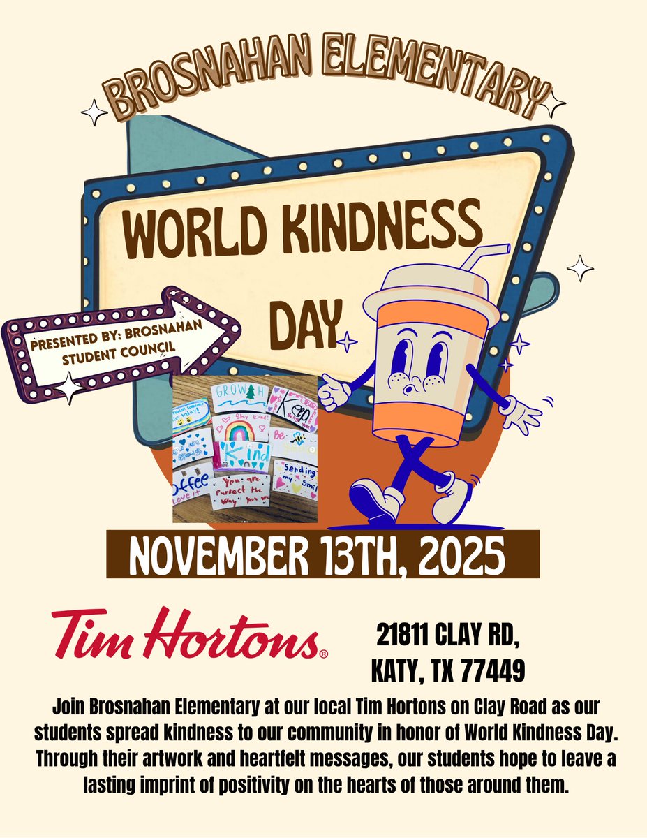 Today Brosnahan Elementary students spread kindness to our community in honor of World Kindness Day. Through their artwork and heartfelt messages, our students hope to leave a lasting imprint of positivity on the hearts of those around them. <a href="/BrosnahanES/">Brosnahan Elementary</a>  #WKD