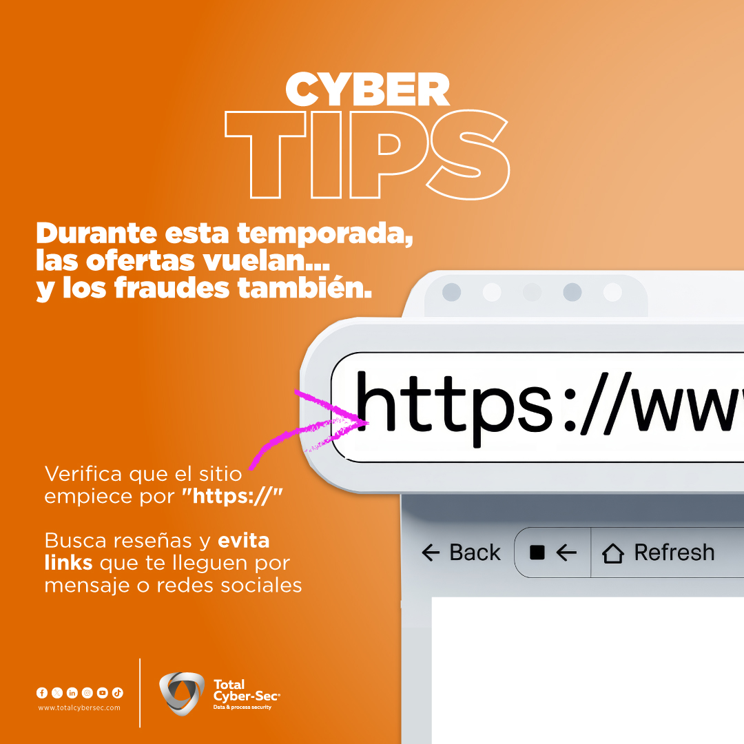 totalcybersec's tweet image. 🛍️ Si suena demasiado bueno para ser real, probablemente no lo es. 🚫
Por eso #TotalCyberSec recomienda hacer compras inteligentes y no impulsivas, para que tu #Tarjeta no se convierta en una historia de terror.
¡Síguenos para más consejos! 💳
 #Cybertips