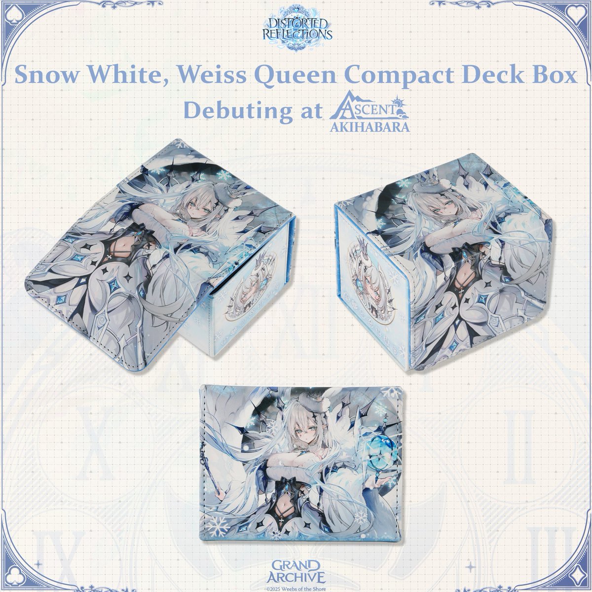 We have new compact deck boxes featuring Snow White, Weiss Queen