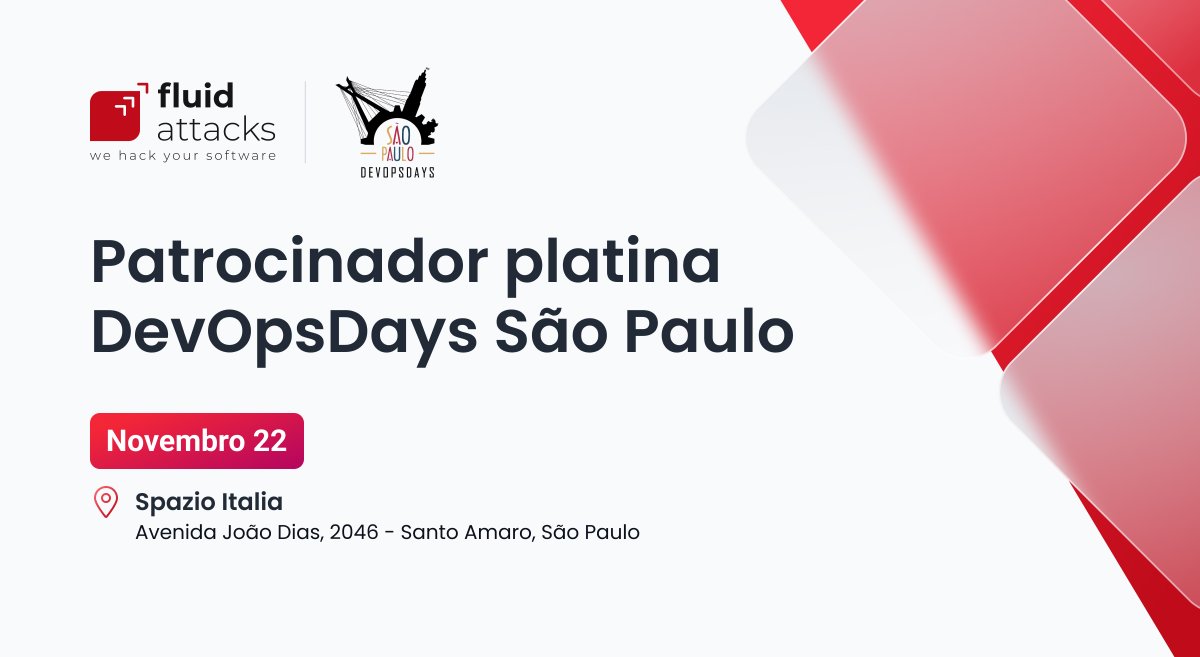fluidattacks's tweet image. O DevOpsDays São Paulo está chegando! No dia 22 de novembro, estaremos presentes como patrocinadores platina, prontos para compartilhar ideias, aprender com a comunidade e falar sobre segurança em cada etapa do SDLC.
🔗 devopsdays.org/events/2025-sa…