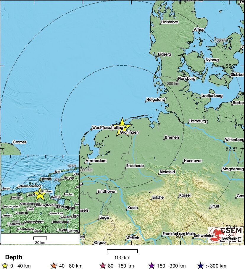 LastQuake's tweet image. #Earthquake (#aardbeving) confirmed by seismic data.⚠Preliminary info: M3.5 || 25 km NE of #Groningen (#Netherlands) || 19 min ago (local time 01:16:40). Follow the thread for the updates👇