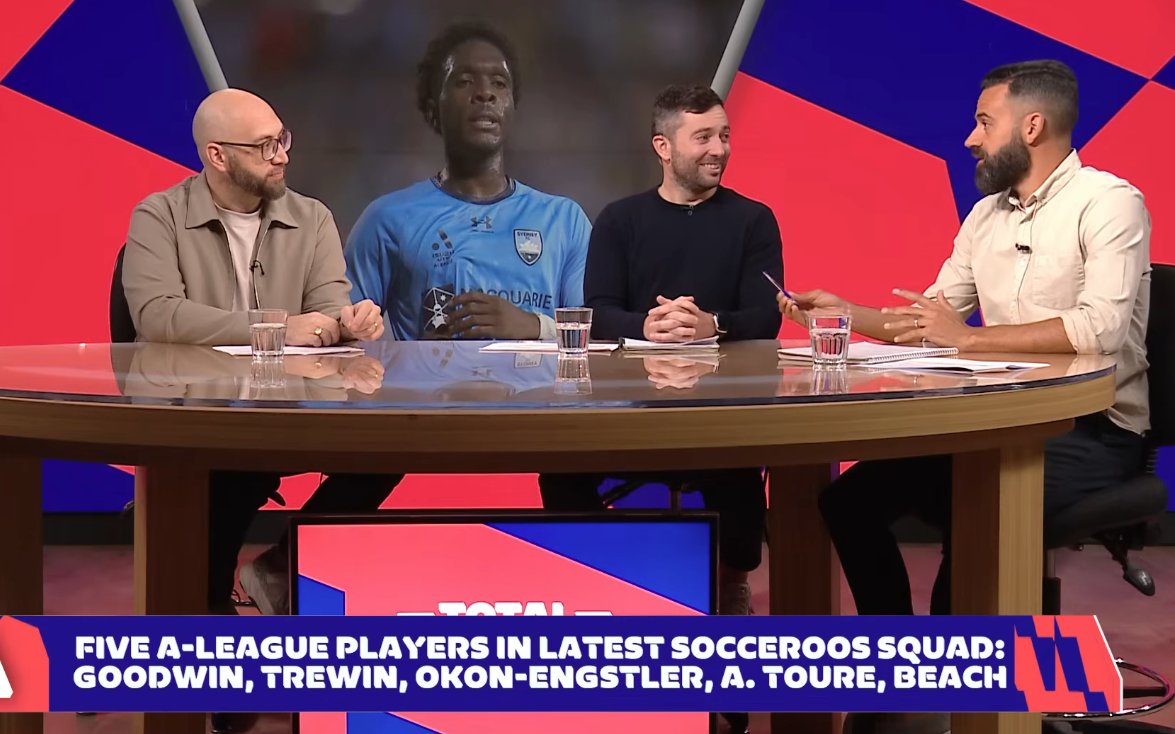 Total A-Leagues w. <a href="/VinceRugari/">Vince Rugari</a>, <a href="/TommyOar10/">Tommy Oar</a>, <a href="/alexbrosque14/">Alex Brosque</a> &amp; <a href="/nalinmastou/">Nalin Mastou</a> is LIVE

- Can Staj turn things around at WSW? 
- Is Diles on the hot seat? What's going wrong at Victory?
- What makes Caputo so special - Brosquey breaks it down 
- Socceroos squad: who should/nt be in?