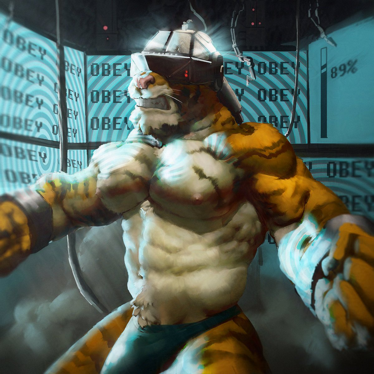 InfoValt's tweet photo. Axel was the bully of the group, always the one to up a fight.
but recently he became so quiet and obedient…

#hypnovember2025 drawing number 2! #hypnosis #furry #furryart #mindcontrol #bara #brainwash https://t.co/b6V3gInUxL