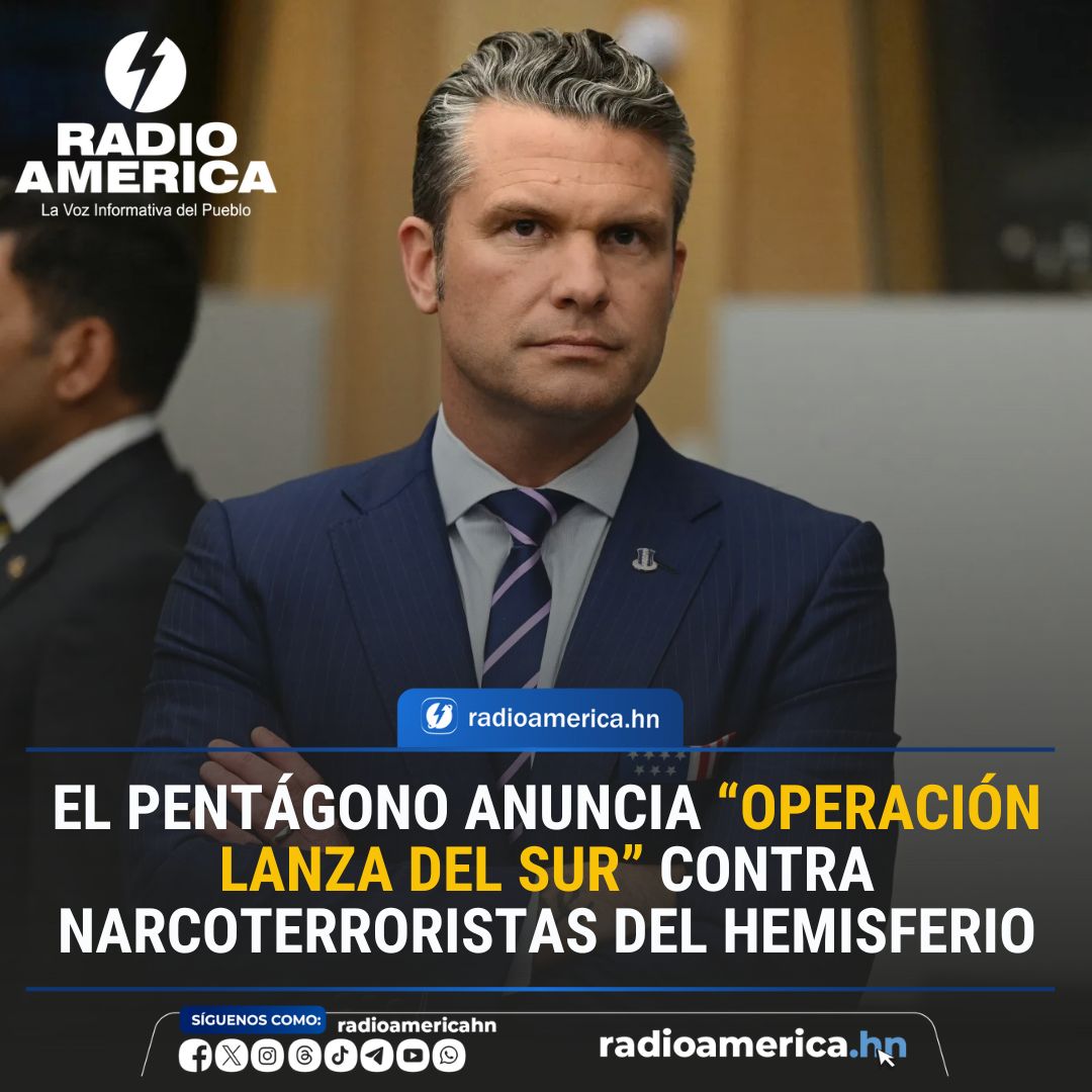 ATENCIÓN | El secretario de Defensa de Estados Unidos, Pete Hegseth anunció hace unas horas que el presidente Donald Trump ordenó tomar medidas y el "Departamento de Guerra está cumpliendo. Hoy anuncio la ´Operación Lanza del Sur´ liderada por la Fuerza de Tarea Conjunta Southern