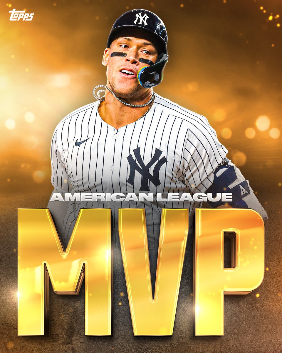 Topps's tweet image. JUST IN: Aaron Judge is your 2025 AL MVP 🏆 He is now a 3x winner.
