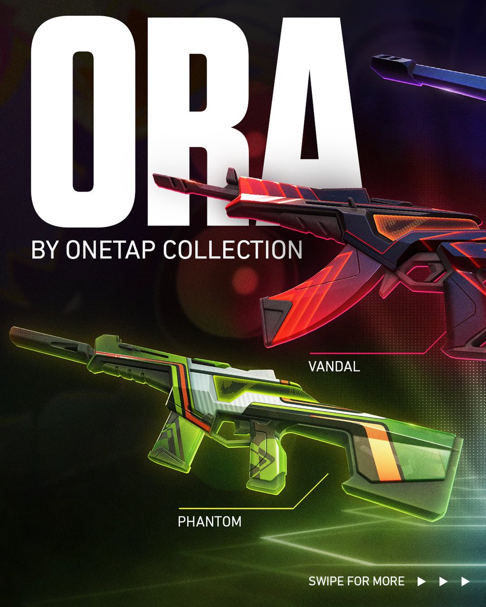 발로란트 대표 총기 일러스트(Vandal/Phantom)