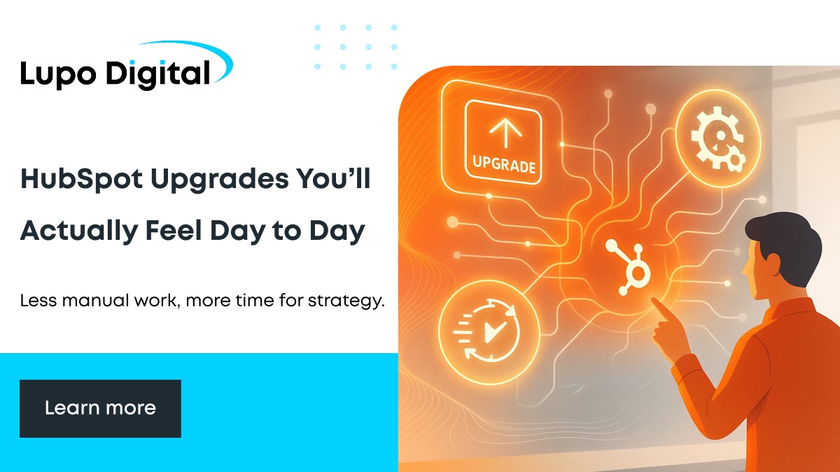 HubSpot’s November updates focus on real time-savers: board view for contacts, auto-linking for emails/URLs, safer bulk edits, a smoother workflow editor, faster reporting &amp; a new video picker.

See what’s new 👉 hubs.li/Q03Sx-5b0

#CRM #HubSpot #LupoDigital