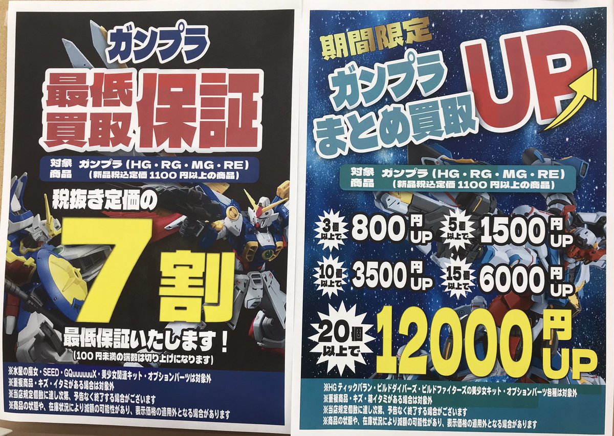 ガンプラまとめ買取キャンペーン 最低保証、実施中です❗️ この機会に