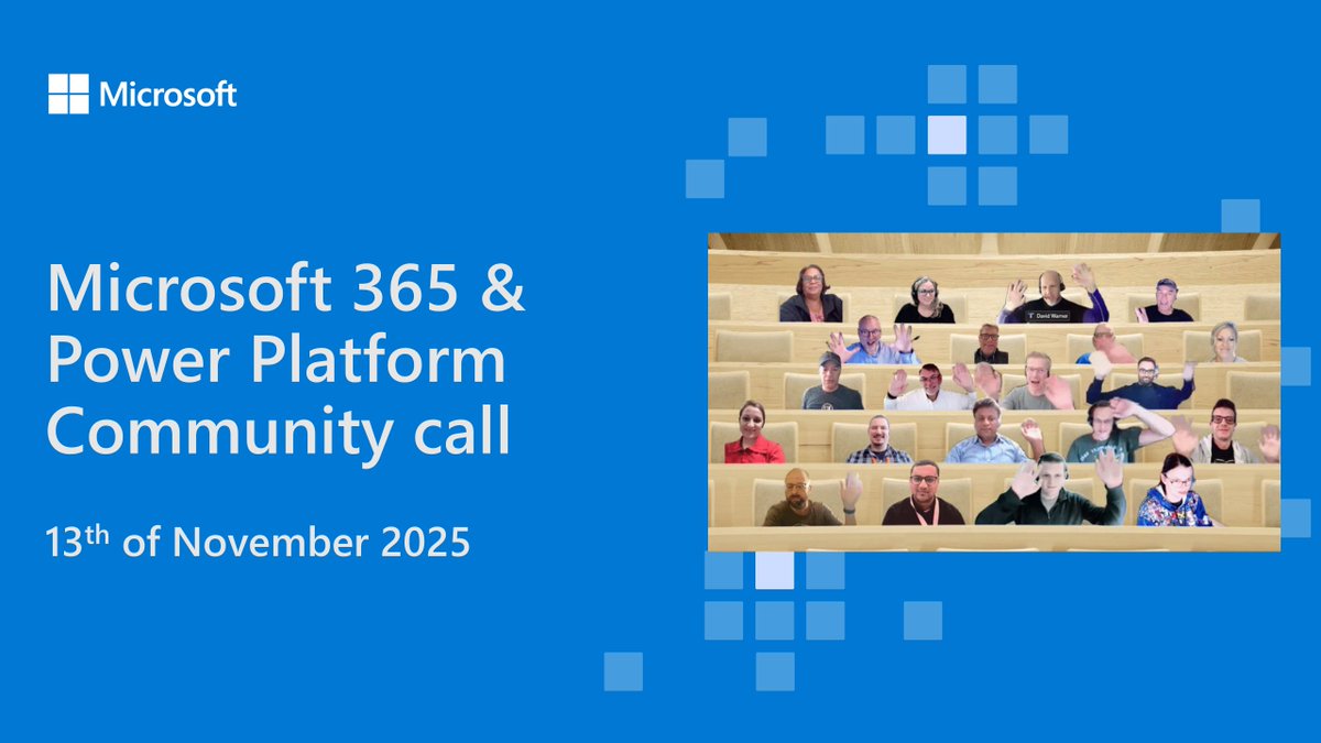DavidWarnerII's tweet image. 💾 Recording of the #Microsoft365 &amp;amp; #PowerPlatform Community call 13th of Nov

• The latest updates ⚡
• Focus this time on #PowerAutomate, #SharePoint, and #SPFx
• Presented by @MarcAndreZhou, Ian Tweedie, and @Harminder_Sethi

📺 Watch → youtube.com/watch?v=gf2wct…