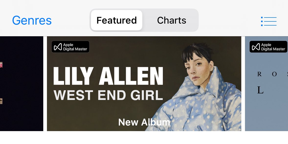 LilyAllenChart's tweet image. New “West End Girl” banner on iTunes!
