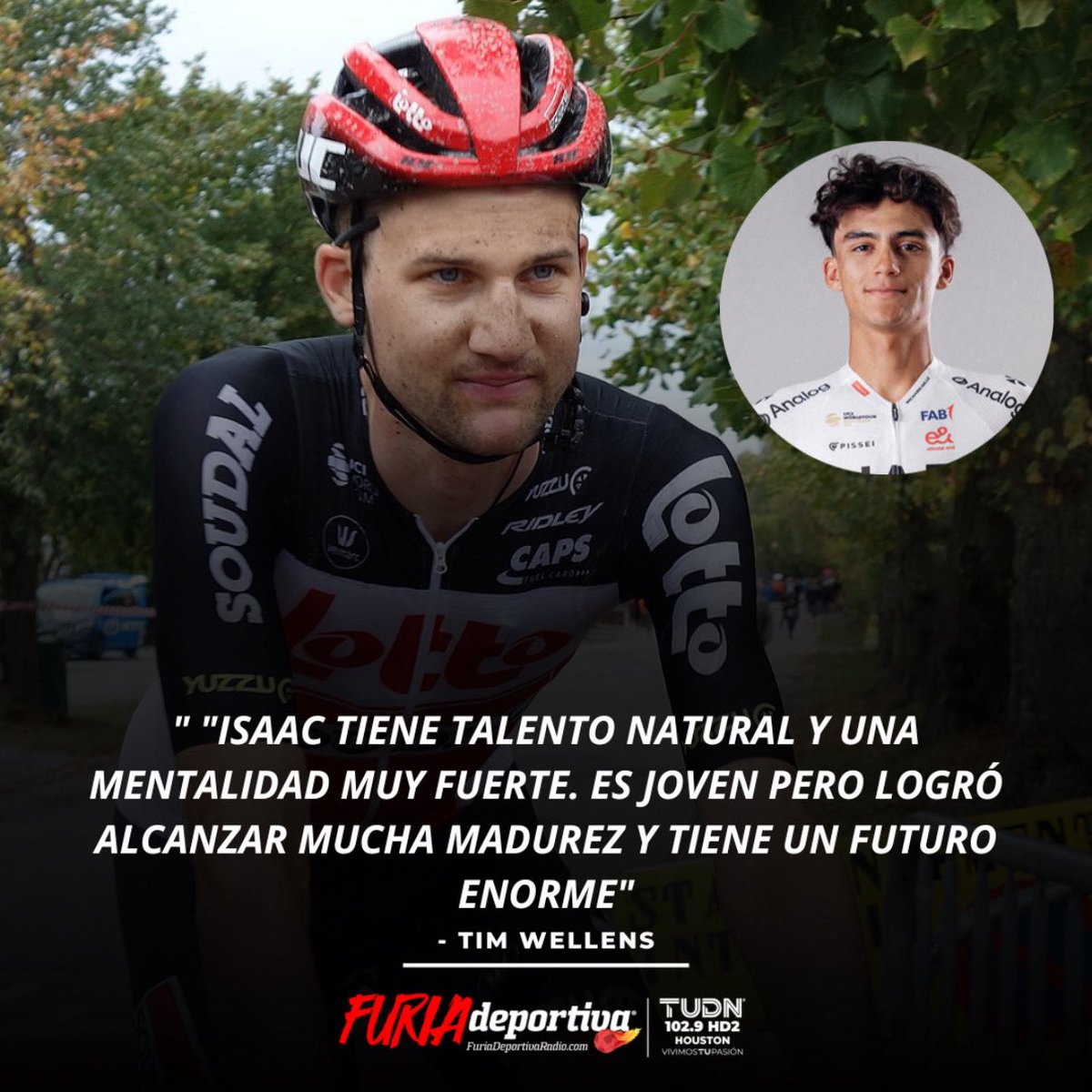 FuriaTUDN's tweet image. #FuriaDeportiva

El ciclista belga Tim Wellens no dudó en elogiar a Isaac del Toro, resaltando su talento, disciplina y proyección dentro del pelotón internacional.

#FuriaTUDN #FuriaNeta #Ciclismo #IsaacDelToro #TimWellens
