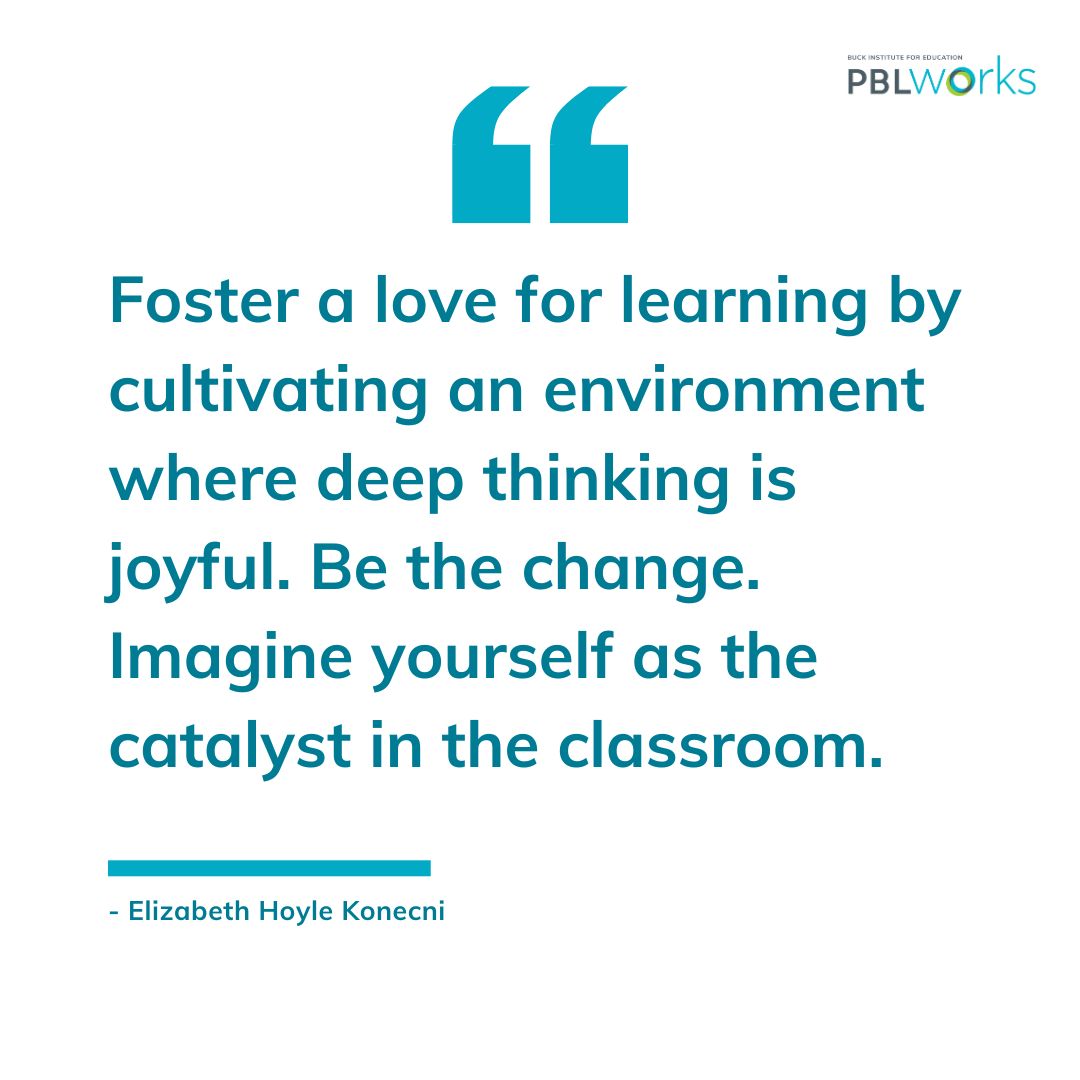 PBLWorks's tweet image. In PBL, curiosity leads to deeper learning, and joy follows.
When students explore real-world questions, make meaning, and share their discoveries, they don’t just learn: they love learning.

Learn more about how PBL fosters deeper learning at pblworks.org/what-is-pbl