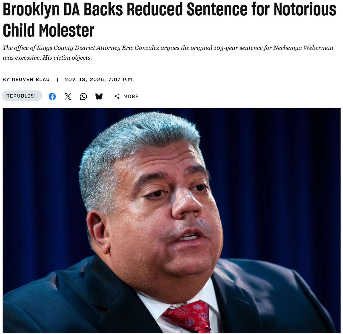HareianiBlog's tweet image. This is such a sickening perversion of the idea of criminal justice reform. Eric Gonzalez has agreed to back a motion by Weberman to revisit his sentence. The judge assigned, Matthew D&apos;Emic is notorious for lightly sentencing or diverting sexual abusers. Fishel Sherman is one…
