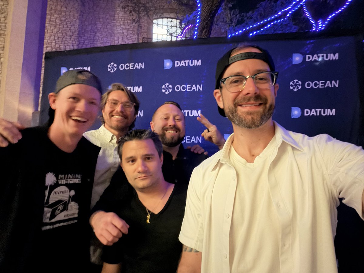 RedFoxCrypto's tweet image. At the @ocean_mining post @MiningDisrupt after party with the boys.