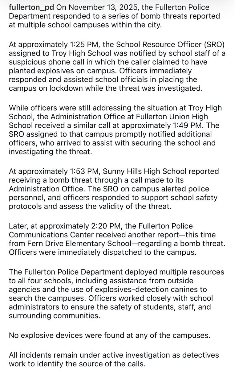 Fullerton PD tweet media