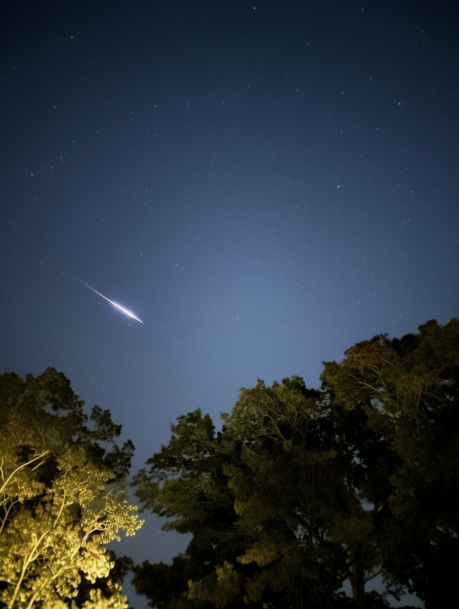 I was trying to get a picture of the Northern Lights but instead caught a falling star!!