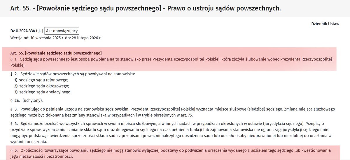 §  5.  Okoliczności towarzyszące powołaniu sędziego nie mogą stanowić wyłącznej podstawy do podważenia orzeczenia wydanego z udziałem tego sędziego lub kwestionowania jego niezawisłości i bezstronności.
"Właśnie SA wysadza w kosmos wyrok ws. potrójnego morderstwa w Poznaniu"