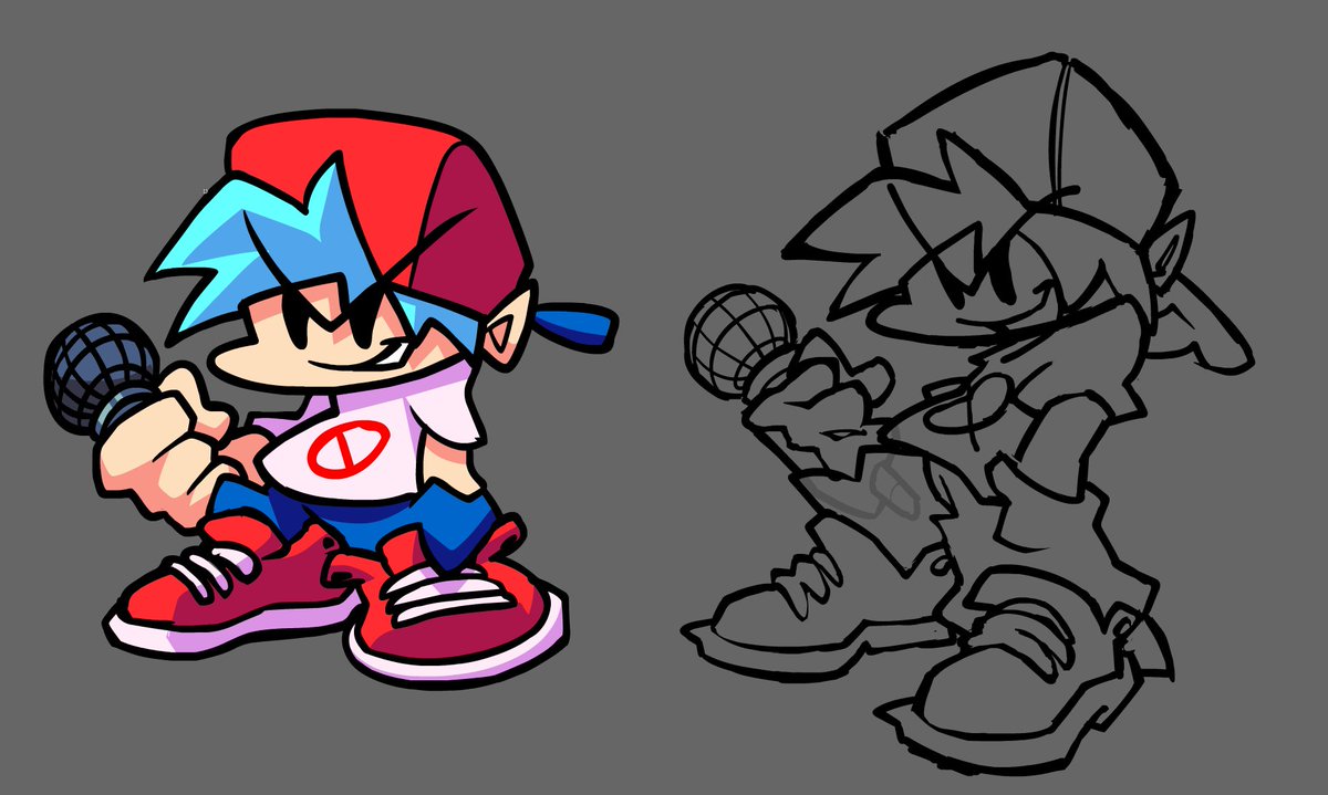 KrisMaking's tweet image. An out of boredom Bf sprite sketch