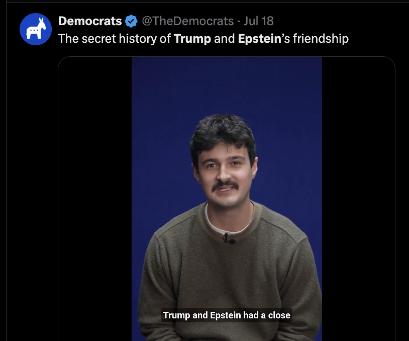 KAllen4Congress's tweet photo. DEMOCRATS: Jeffery Epstein HATED Trump!
DEMOCRATS 4 MONTHS AGO: Jeffery Epstein and Trump were best friends, INSEPPERABLE! 

Only Democrats will try to convince you a dead person is changing their opinions of people. The shutdown may have finally broken them completely.