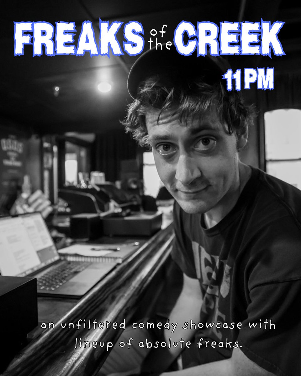 creekandcave's tweet photo. 🧌Freaks of the Creek THIS SATURDAY🧌Check out the lineup below to catch this 🔥🔥 lineup & grab your tickets 🎟️: https://t.co/M0xZ9tHHL2

Here’s who’s on at 11pm Saturday, Nov 15 - 

🔥 Fuzzy Khilji
🔥 .@RayChenevey 
🔥 Melissa Diaz
🔥 Sam Lopez 
🔥 Mason Smith
🔥 Kandyce August
🔥 @MikeVSuarez 
🔥 Myles Johnson
