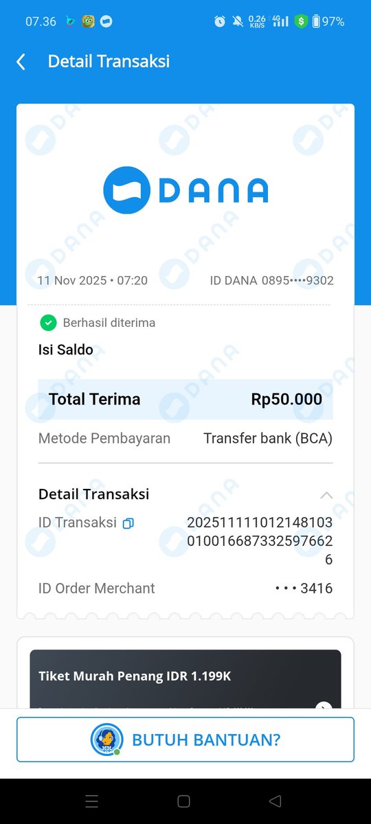 diratnash2's tweet photo. @danawallet selamat pagi, perkenalkan saya Dita Ratnasari pengguna dana. Saya mau membuat laporan terkait masalah saya, saya mau tarik tunai, tiba2 saldo saya berkurang Rp 50.000 tgl 11 november  jam 07.20 tanpa alasan yang jelas, saya belum tarik tunai sama sekali. https://t.co/qfSxRBMS7p