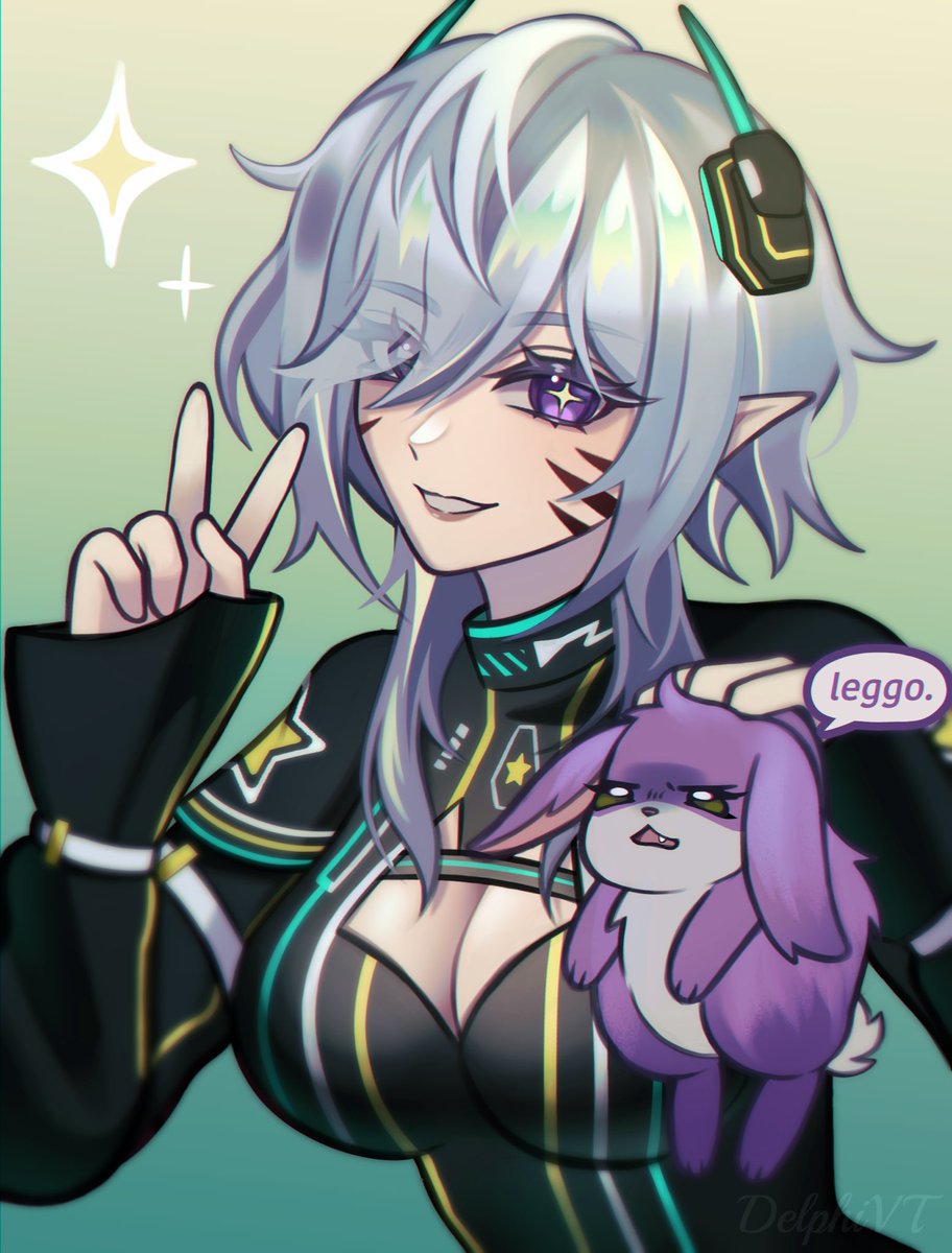 DelphiVT's tweet image. Finished bust illustration for @/stellyria on #VGen! ✨ Thank you for trusting me with your stellar character! 💫

#VGenComm