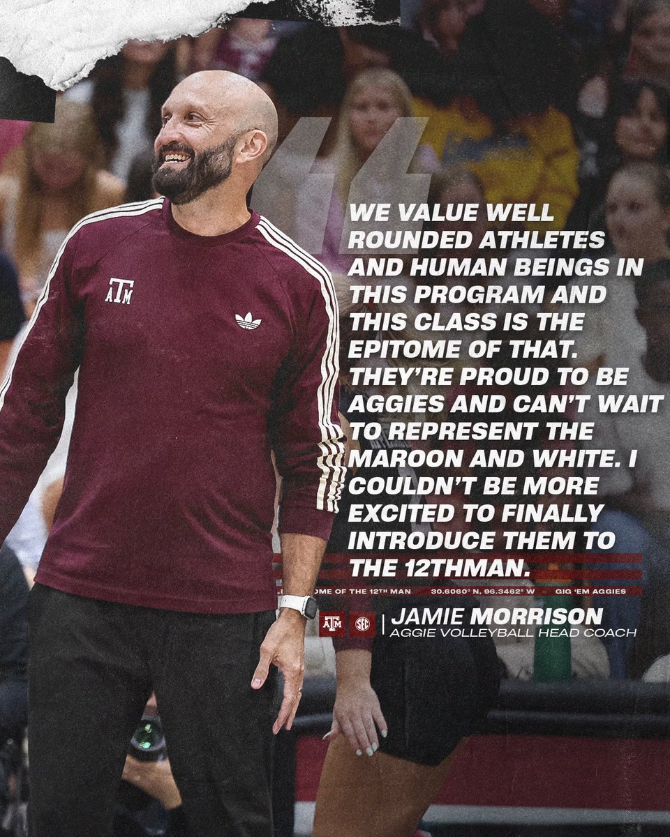 AggieVolleyball's tweet image. We’ve got a great group joining us in Aggieland 👍

#GigEm // #AggieVB