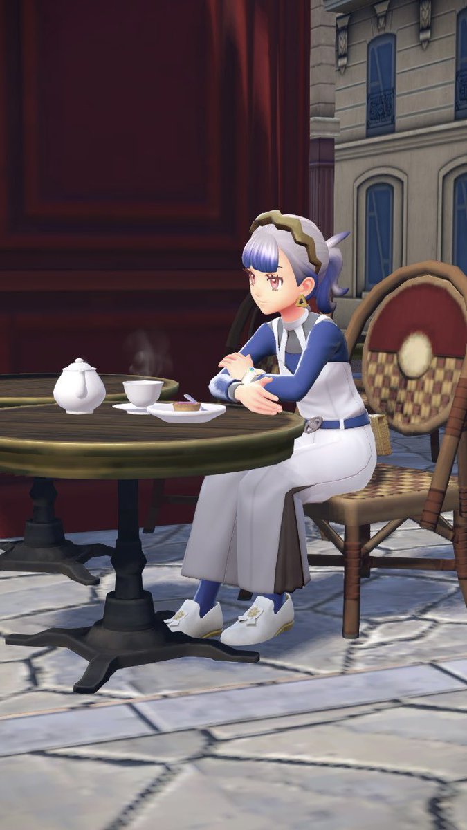 ニャオニクス♀概念コーデ🤍💙 街中にニャオ♀看板あってニャオ推し