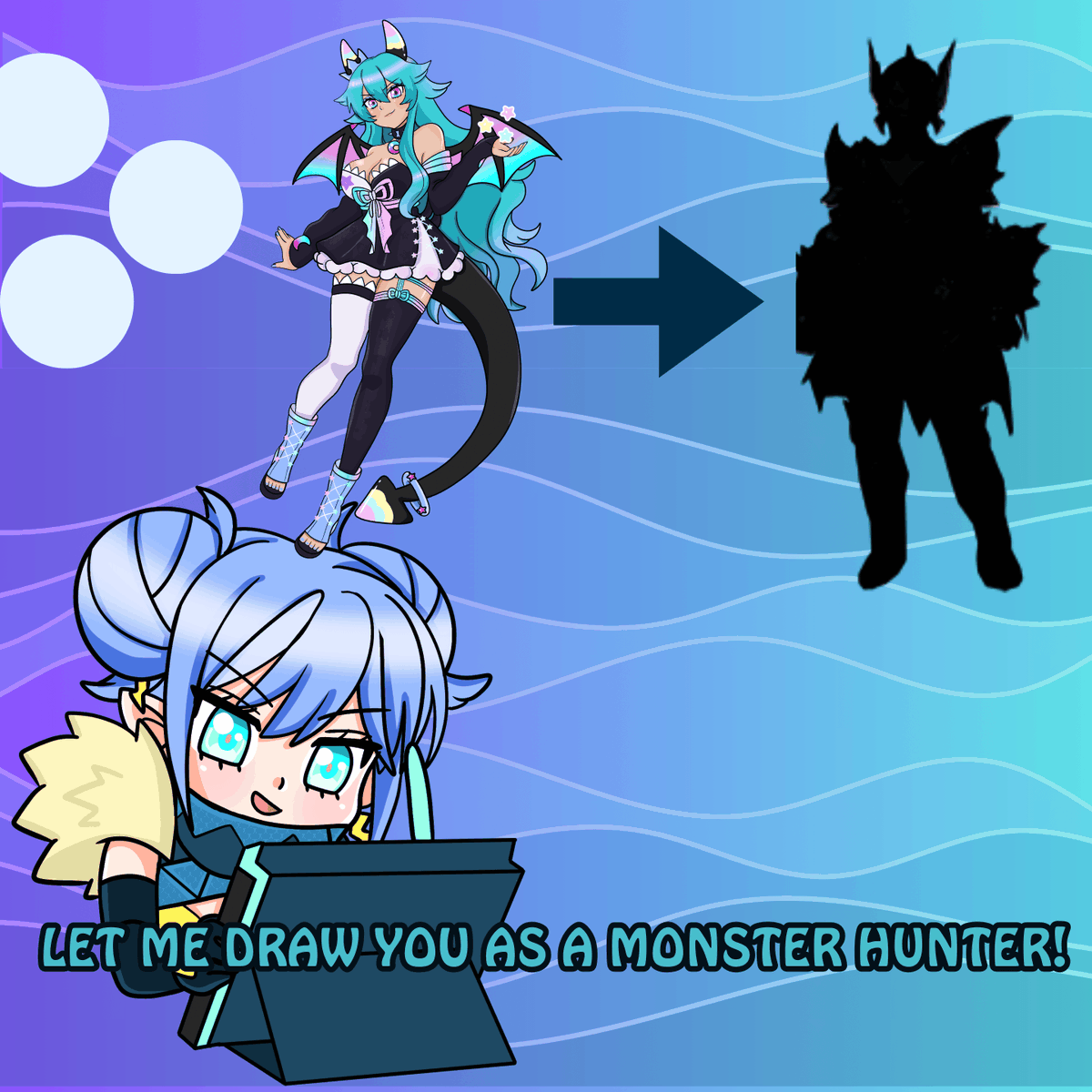 hello everyone! Its been a while since ive done one of these!!! This time let me transform your vtuber into a monster hunter!!! comment your png !!
#art