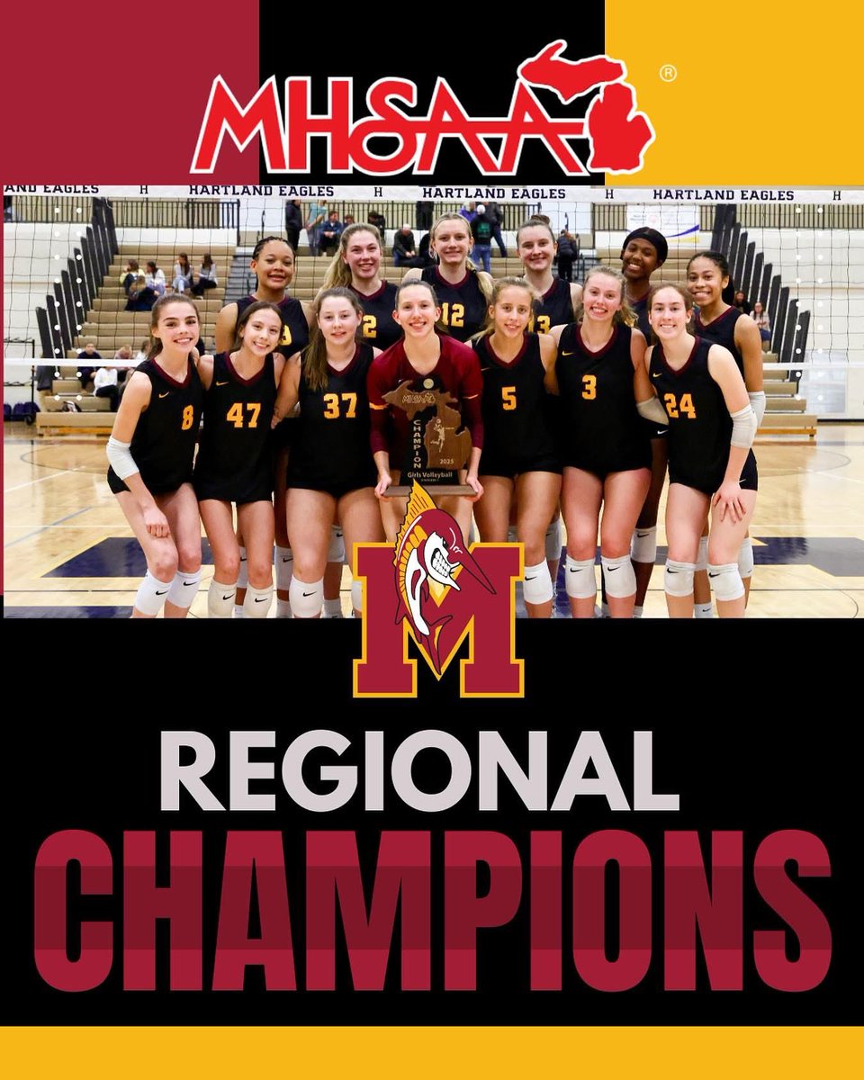 MercyHighMI's tweet image. MERCY VOLLEYBALL MHSAA REGIONAL 🏆CHAMPIONS‼️ 

FEAR THE FISH!!