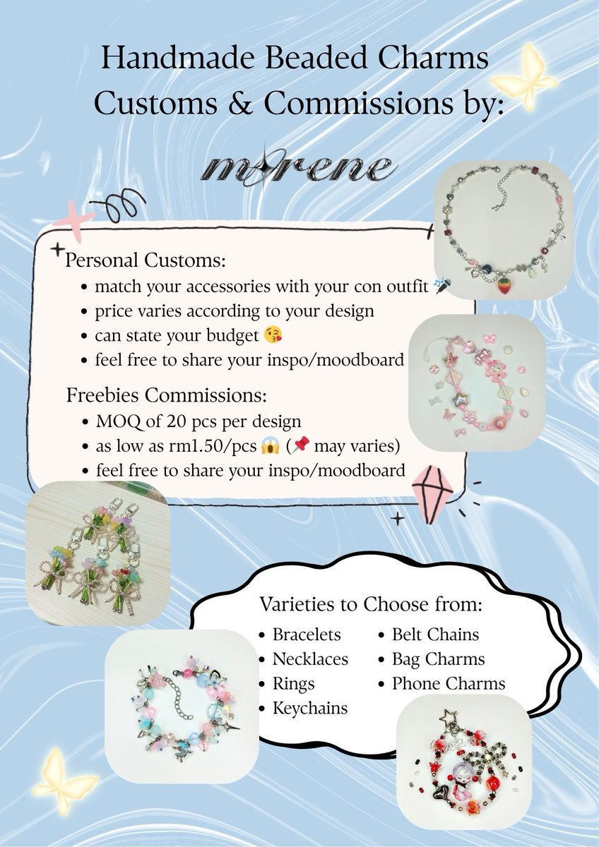 olrdn4's tweet image. [Help Repost 🫶🏻]
Open handmade beaded charms customs/commissions for #TREASUREinKL #PULSE_ON_IN_KL &amp;gt;&amp;lt;

✅ Pickup @ venue/postage

📝 Kindly refer to the poster attached for more details 

DM @olrdn4 to order &amp;lt;3

Can find @/mirene.studio on Instagram to explore more on my works 🫶🏻